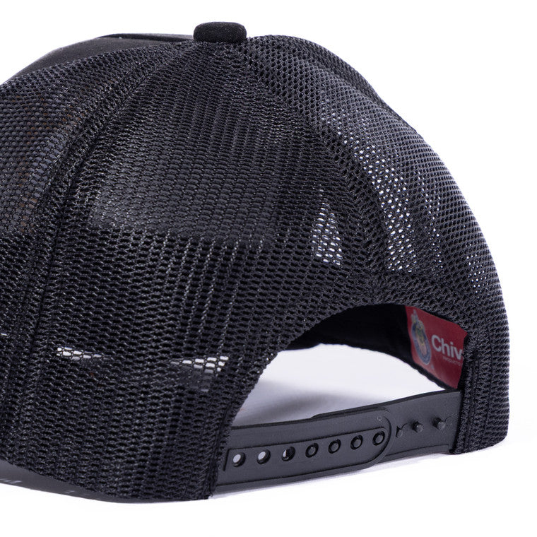 Gorra Gamuza Y Malla Negra Chivita Retro Bordada