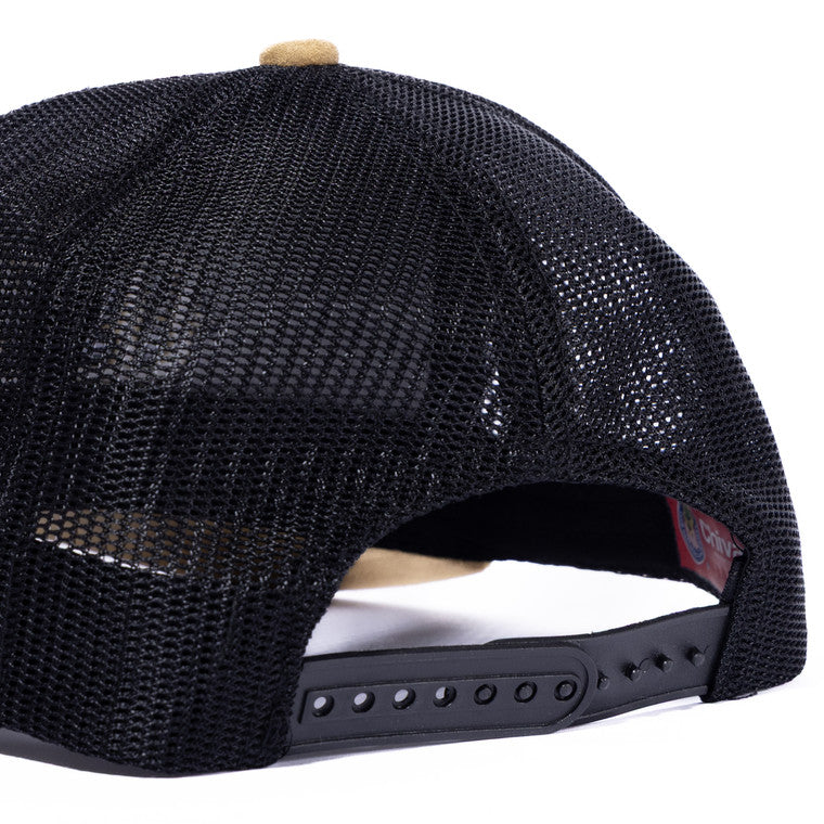 Gorra Gamuza Y Malla Negra Con Camel Escudo Retro Centenario