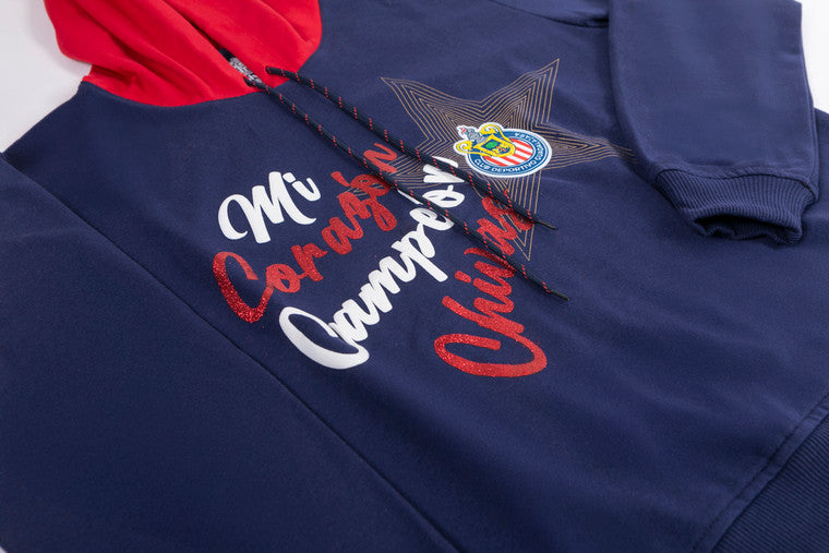 Hoodie Mujer Azul Mi Corazón Chivas