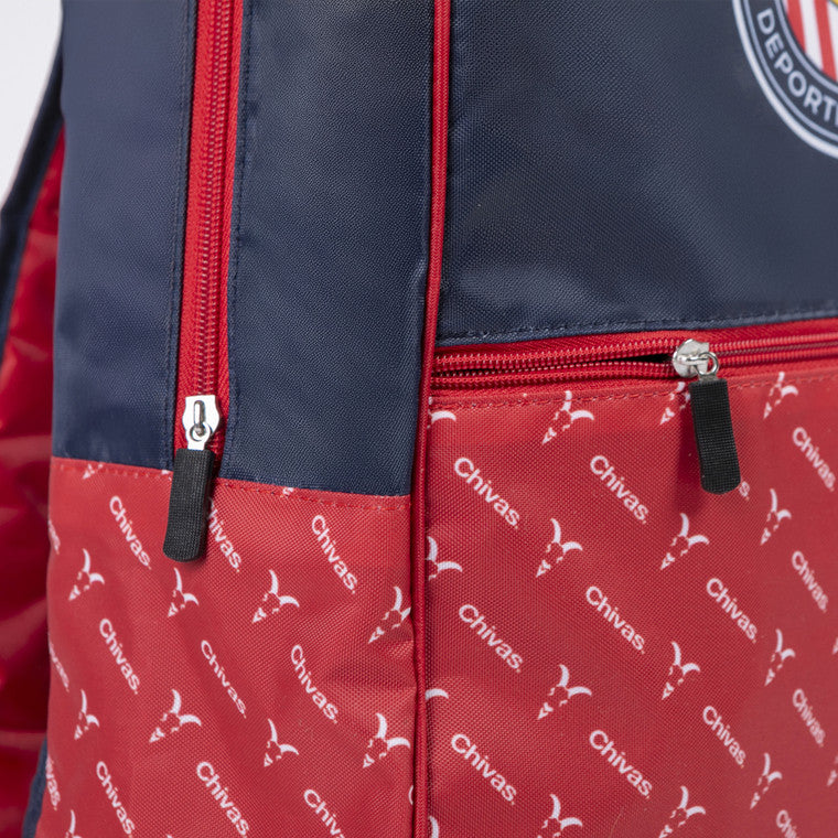 Mochila Textura Chivitas Y Escudo Chivas