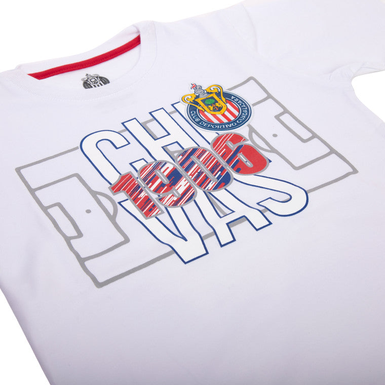 Playera Cancha Chivas 1906 Blanca Niño