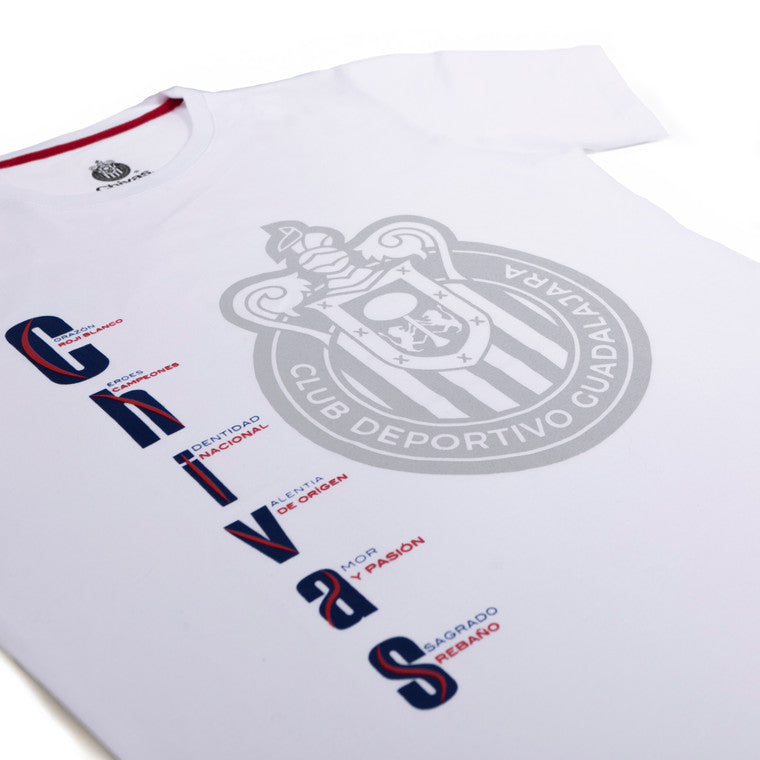 Playera Chivas Vertical Blanca
