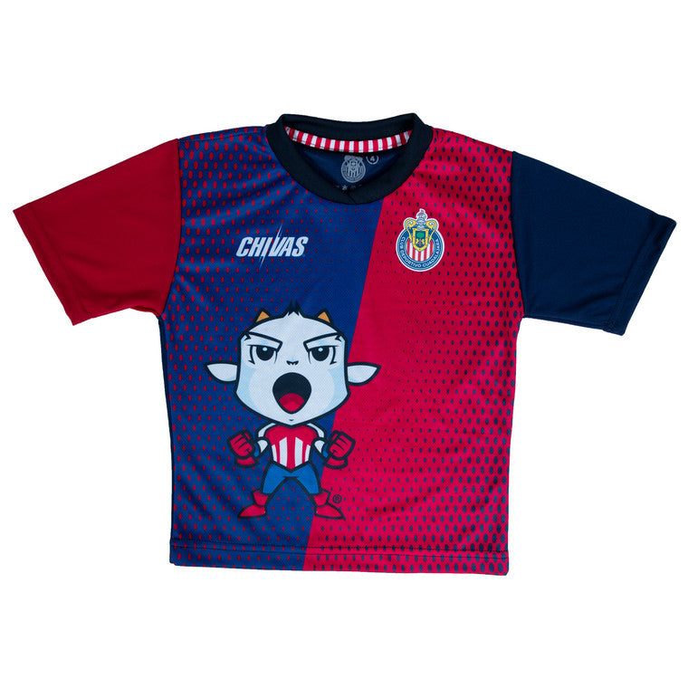 Playera Bicolor Mascota Chivito Niño