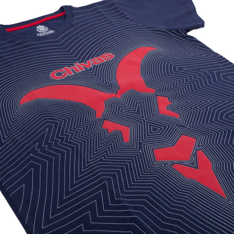 Playera Azul Chivita Retro Líneas
