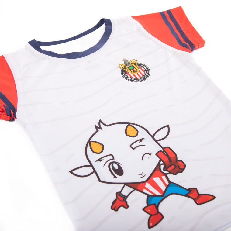 Playera Blanca Mangas Rojas Chivito Para Bebé