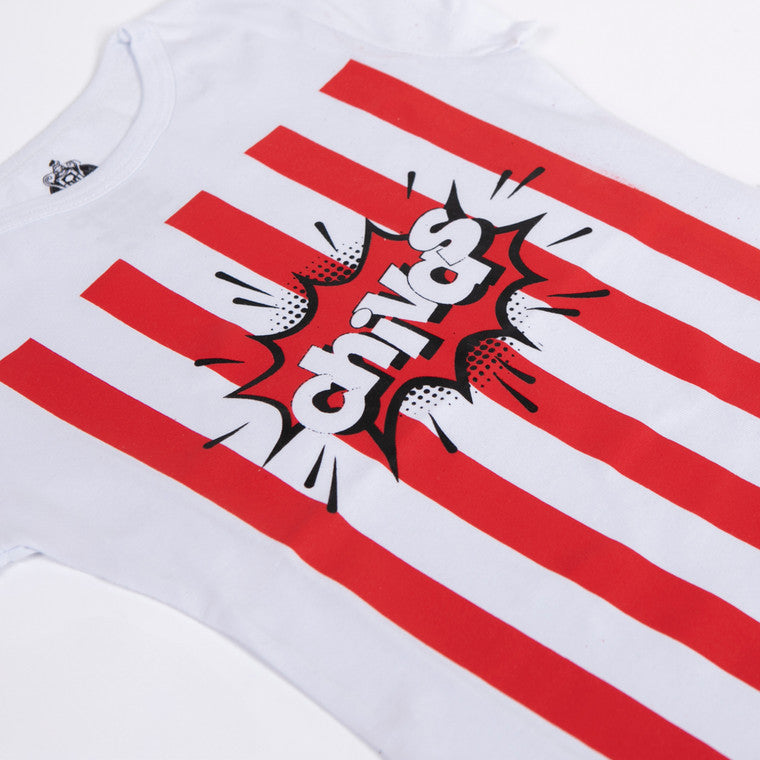 Playera Blanca Rayas Chivas Para Niña