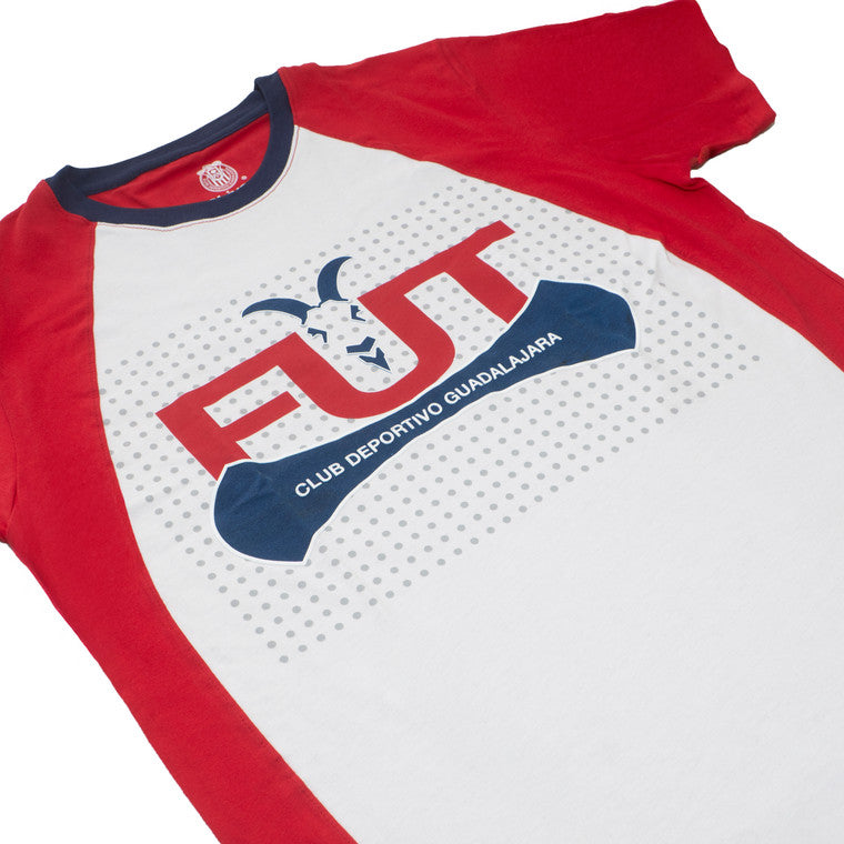 Playera Combinada Blanca Y Roja Fut Chiva Retro