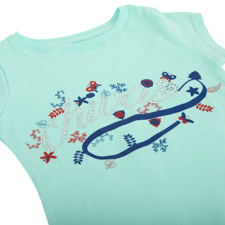 Playera Pistache Pedrería Palabra Chivas Para Niña