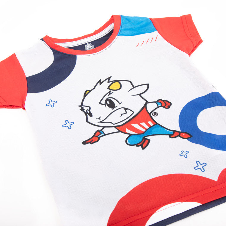 Playera Bebés Blanca Chivito Mangas Rojas