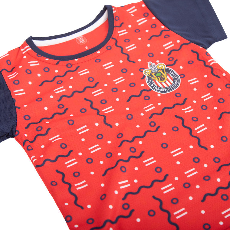 Playera Bebés Roja Figuras Mangas Azules