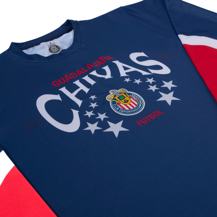 Playera Manga Larga Combinada Gdl Chivas