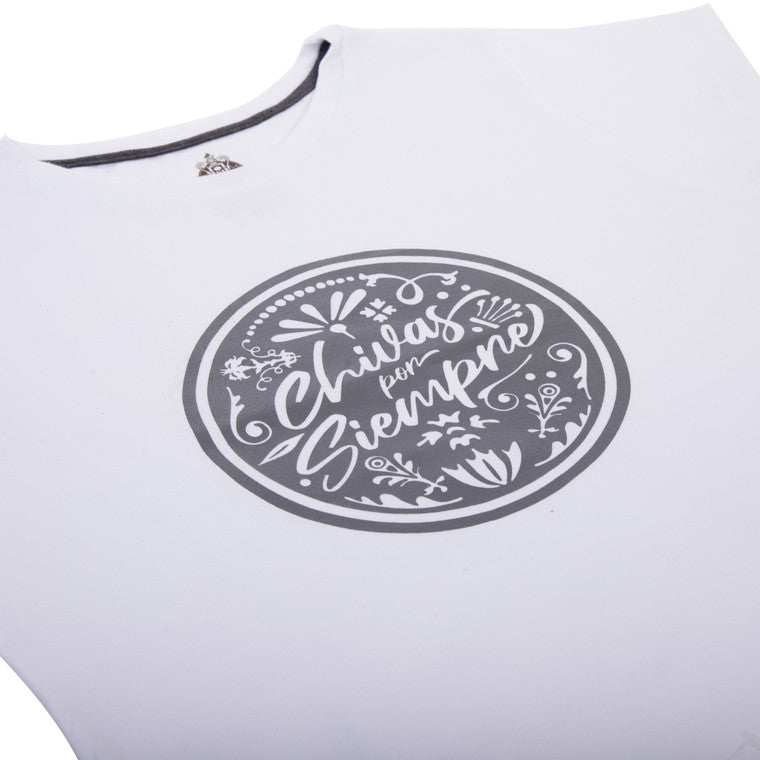 Playera Mujer Siempre Chivas Blanca