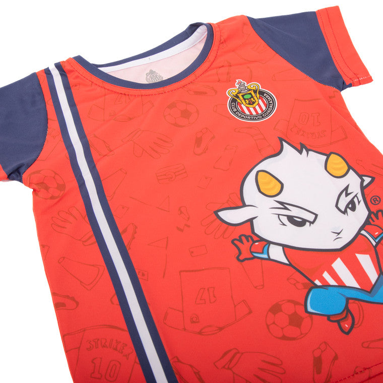 Playera Roja Chivito Raya Lateral Para Bebé
