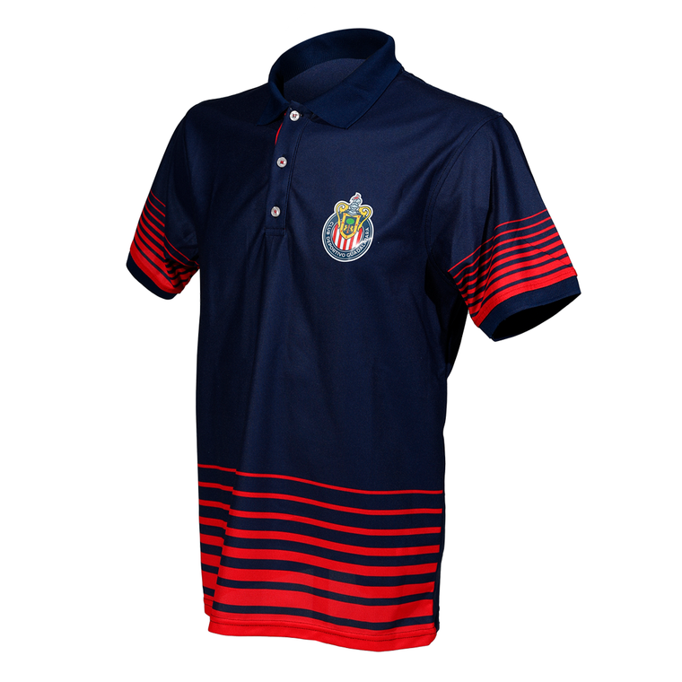 Polo Azul Degradado Rojo Escudo Chivas