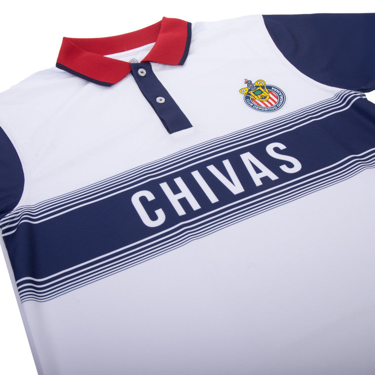 Polo Blanca Letras Y Escudo Chivas