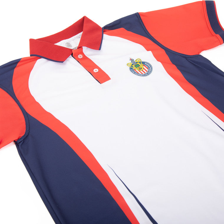Polo Blanca Contrastes Laterales Escudo Chivas