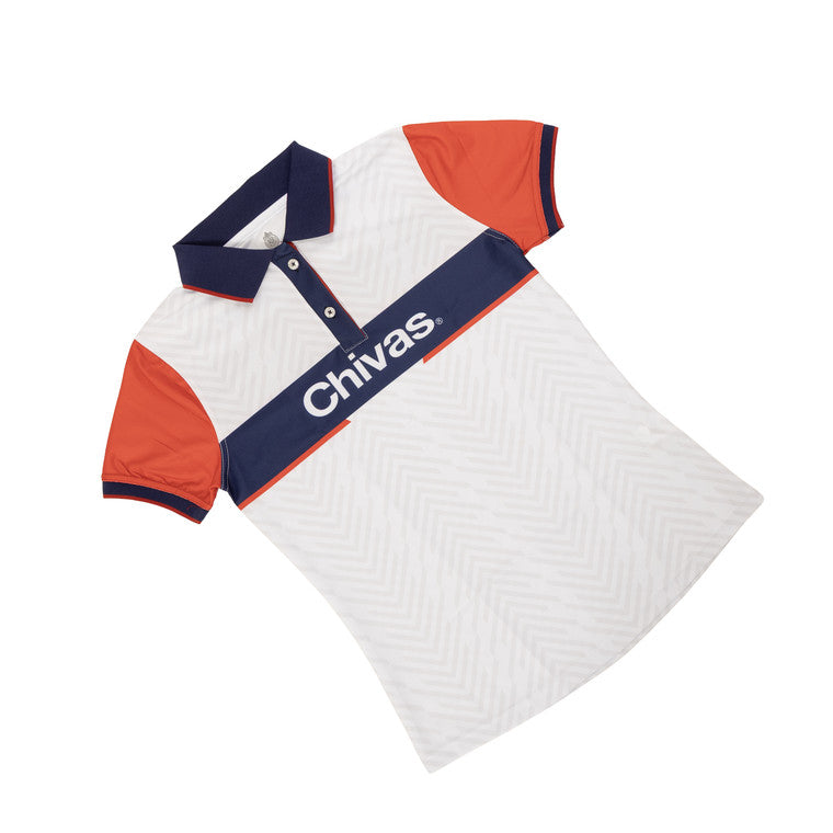 Polo Dama Tricolor Barra Azul Chivas