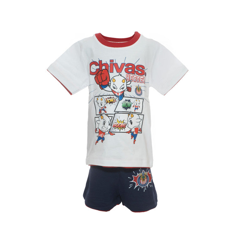 Conjunto Con Short Comics Chivas Para Bebé