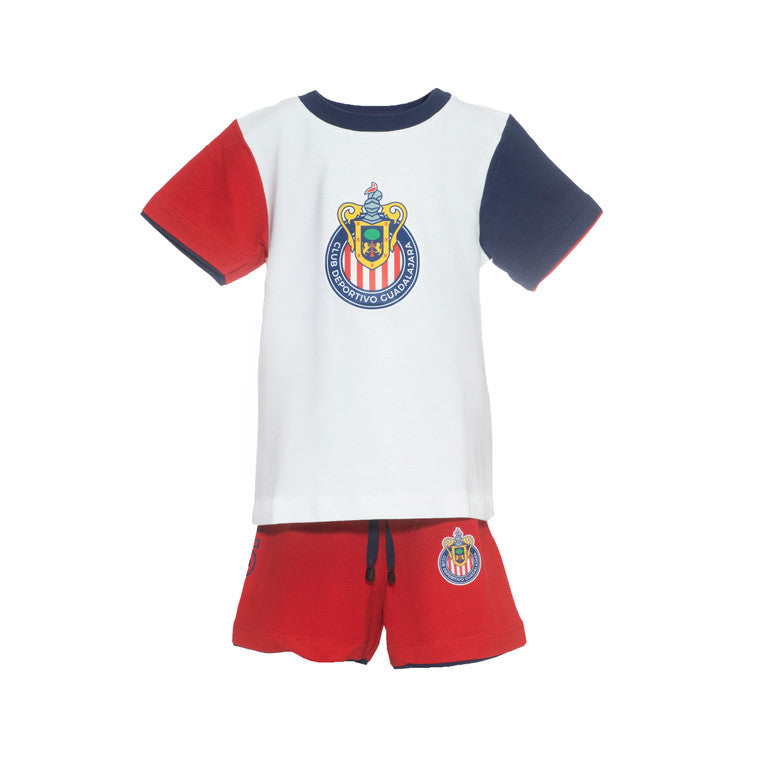 Conjunto Con Short Tricolor Chivas Para Bebé