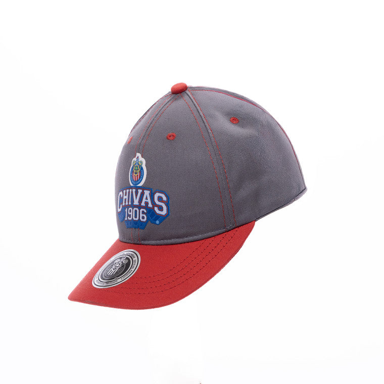Gorra Gris Y Rojo Aplicación Escudo Chivas 1906