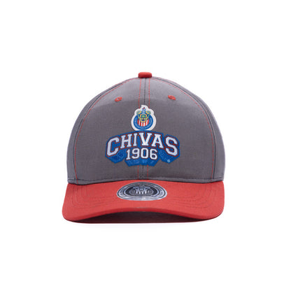 Gorra Gris Y Rojo Aplicación Escudo Chivas 1906