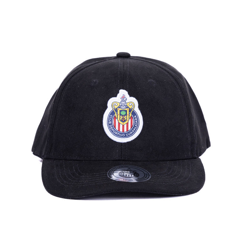 Gorra Gamuza Negra Con Escudo Chivas