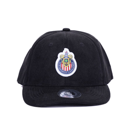 Gorra Gamuza Negra Con Escudo Chivas