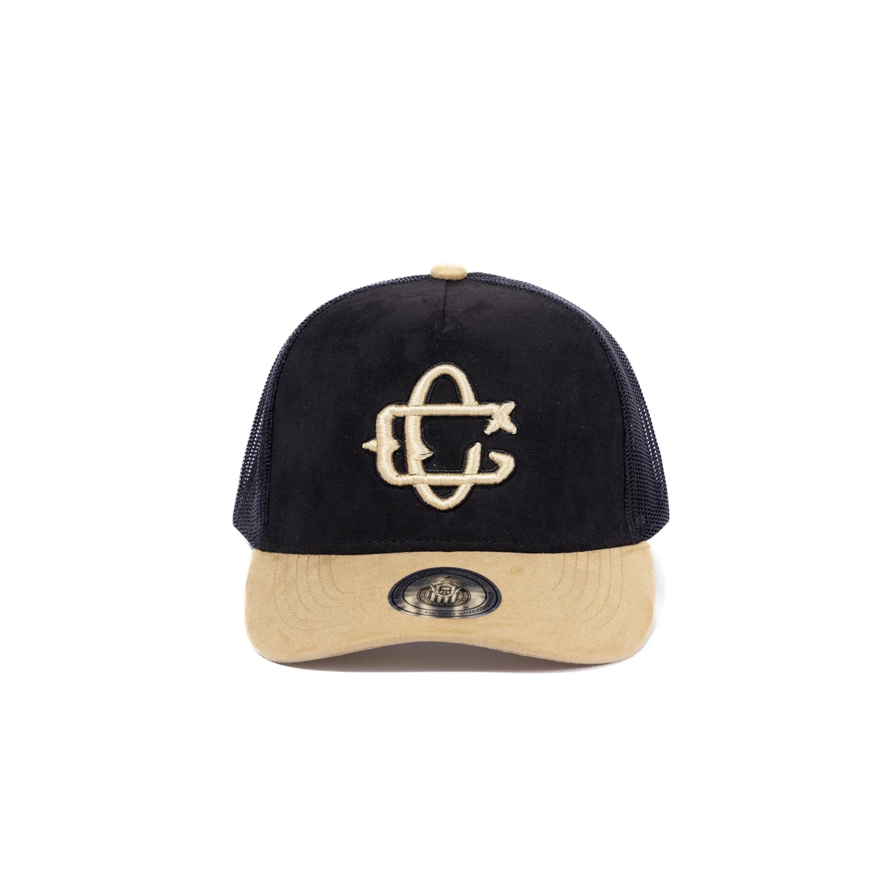 Gorra Gamuza Y Malla Negra Con Camel Escudo Retro Centenario