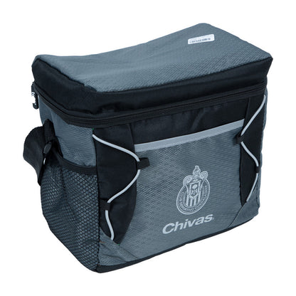 Hielera Con Bolsa Frontal Gris Y Negro Chivas