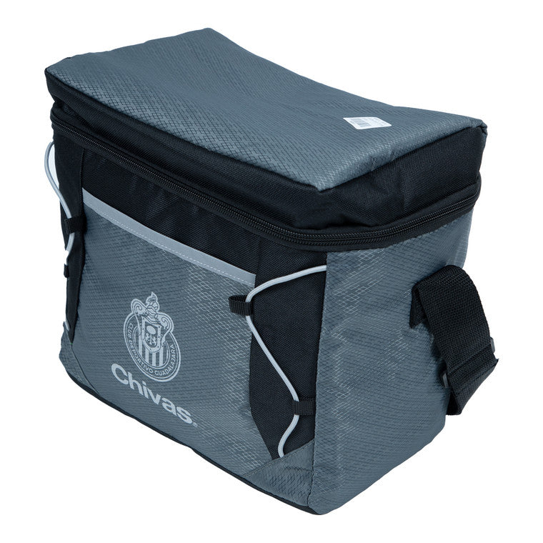 Hielera Con Bolsa Frontal Gris Y Negro Chivas
