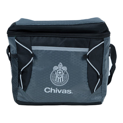 Hielera Con Bolsa Frontal Gris Y Negro Chivas