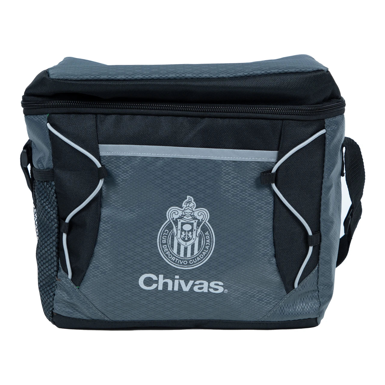 Hielera Con Bolsa Frontal Gris Y Negro Chivas