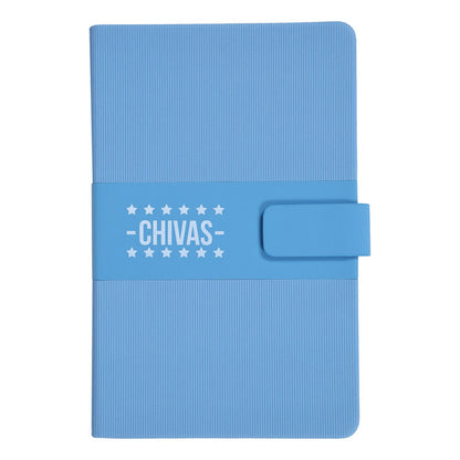 Libreta Chivas Con Broche Magnético En Curpiel