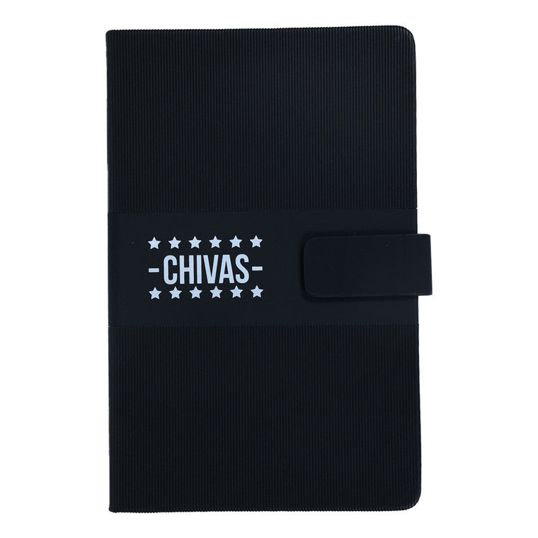 Libreta Chivas Con Broche Magnético En Curpiel
