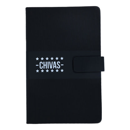 Libreta Chivas Con Broche Magnético En Curpiel