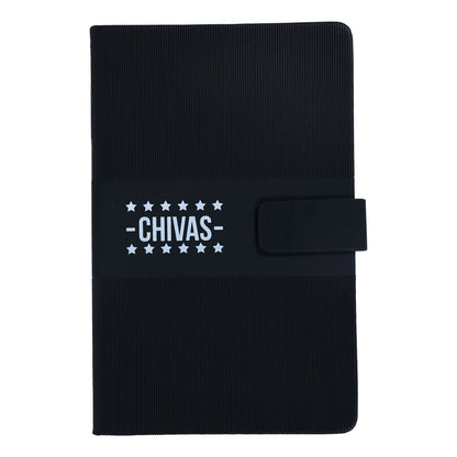 Libreta Chivas Con Broche Magnético En Curpiel