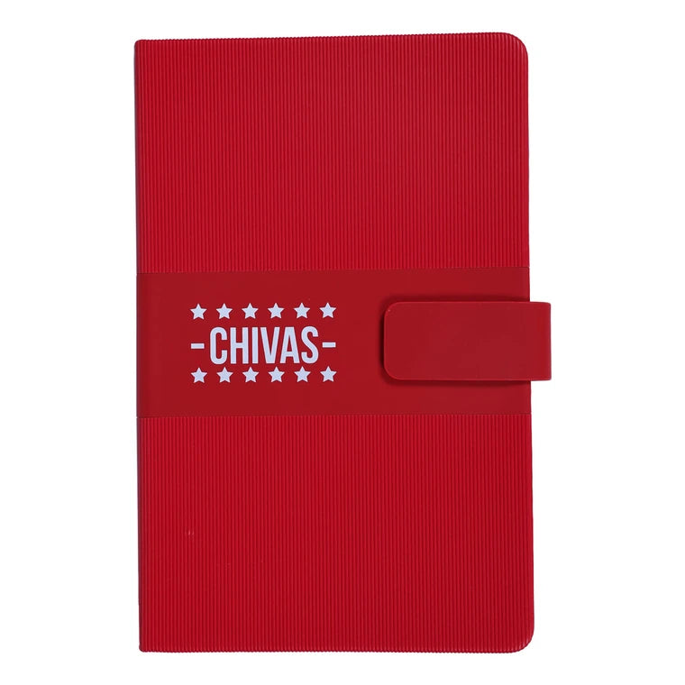 Libreta Chivas Con Broche Magnético En Curpiel