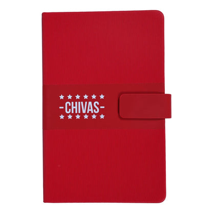 Libreta Chivas Con Broche Magnético En Curpiel