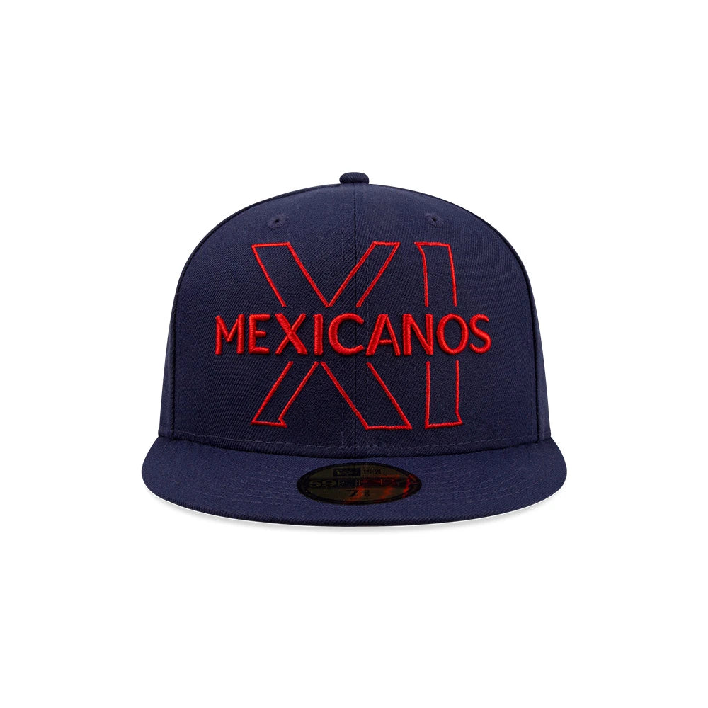 Gorra Logo Mexicanos Azul Plana New Era