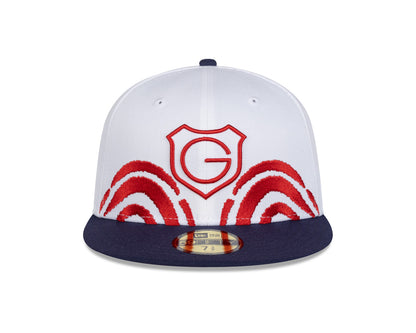 Gorra Azul Y Rojo Visera Plana Escudo Retro New Era