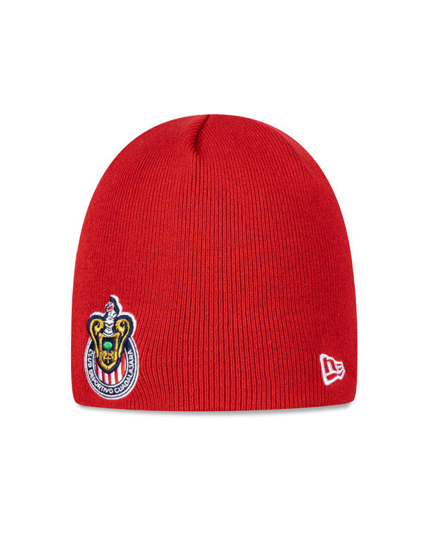 Beanie Rojo Lmx Escudo Chivas New Era