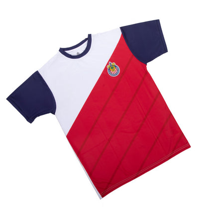 Playera Roji Blanca Magas Azules Escudo Chivas