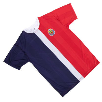Playera Barras Tricolor Escudo Chivas