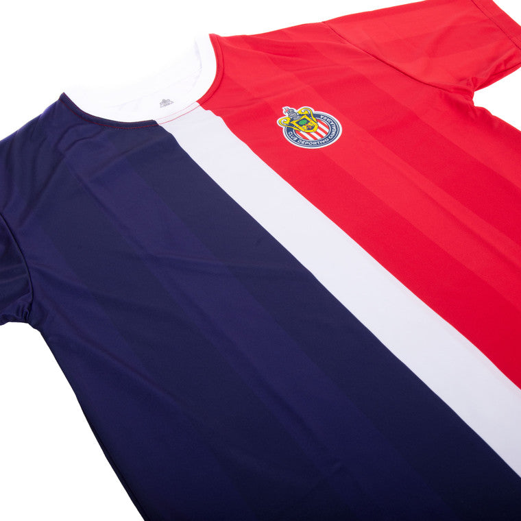 Playera Barras Tricolor Escudo Chivas