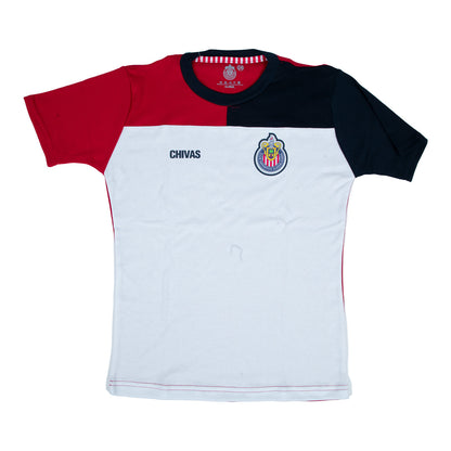 Playera Combinada Base Blanco Chivas
