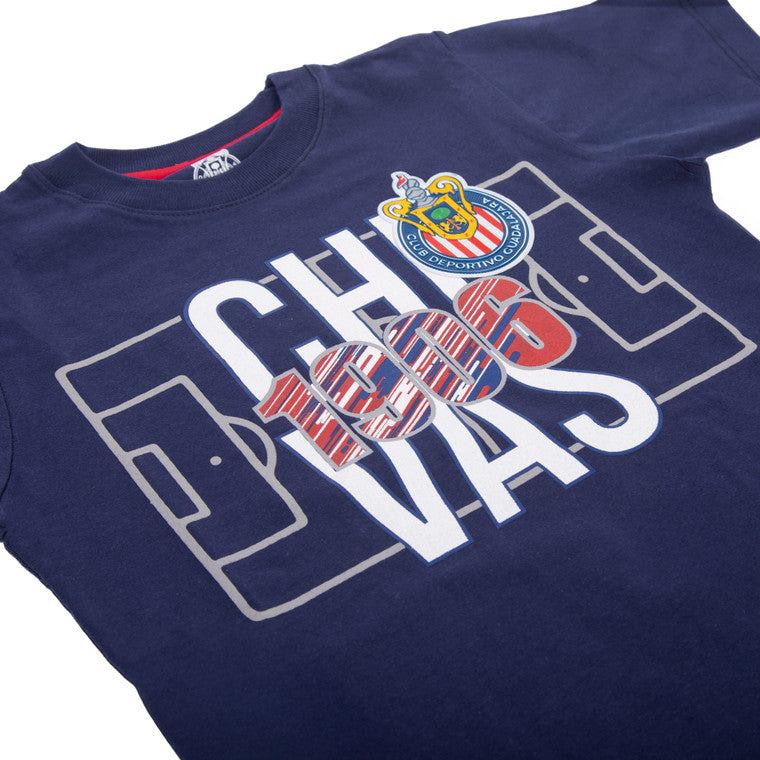 Playera Cancha Chivas 1906 Azul Niño