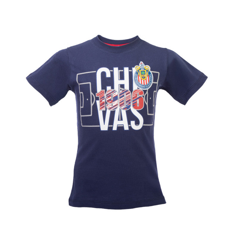 Playera Cancha Chivas 1906 Azul Niño