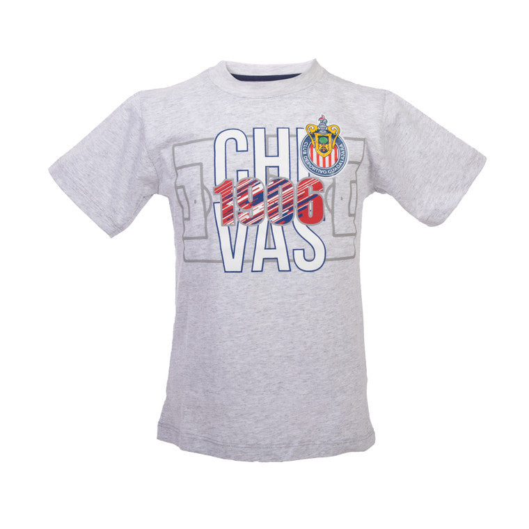 Playera Cancha Chivas 1906 Gris Niño