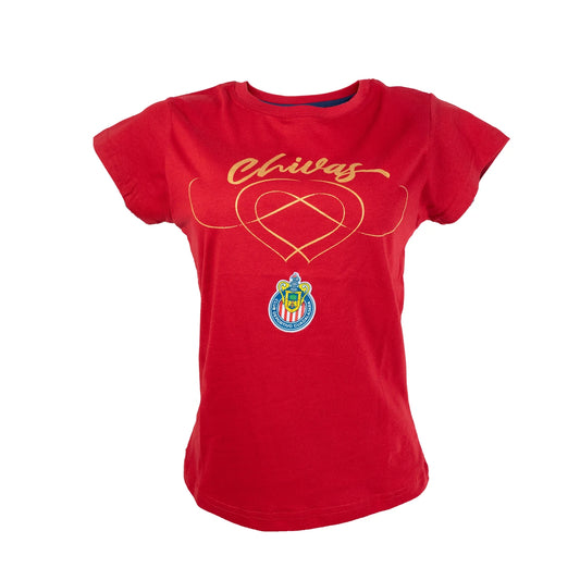 Playera Chivas Corazón Roja Mujer - Fanáticos de Chivas