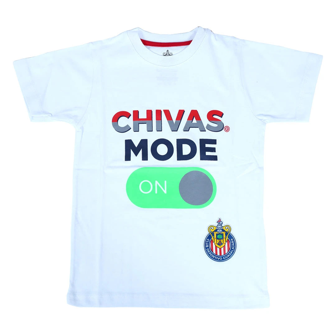 Playera Chivas Mode On Blanca Niño